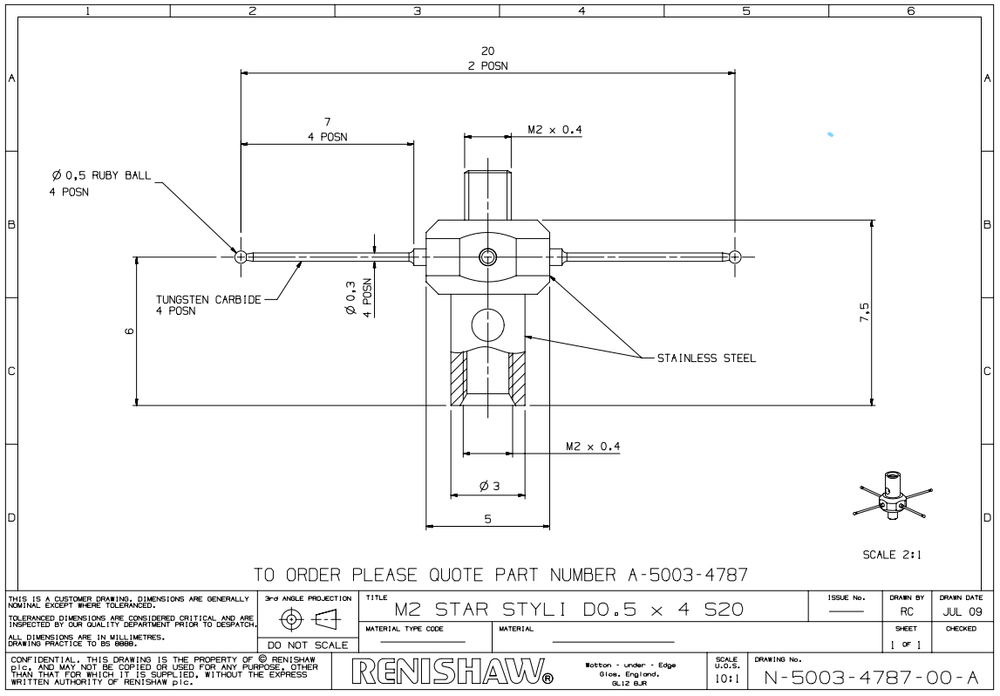A-5003-4787 M2 4 Ball Star