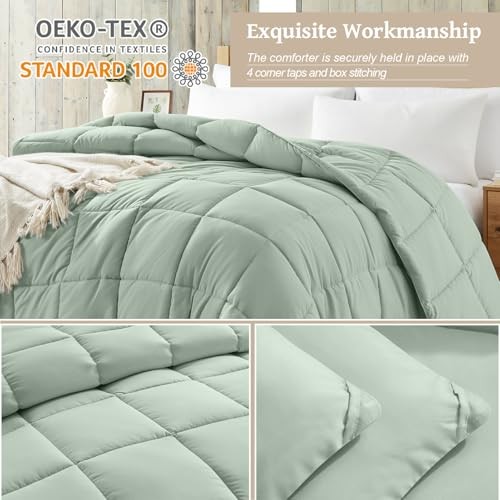 Comforter Size - Duvet Insert Down Alternative Bed Comforter, King Green