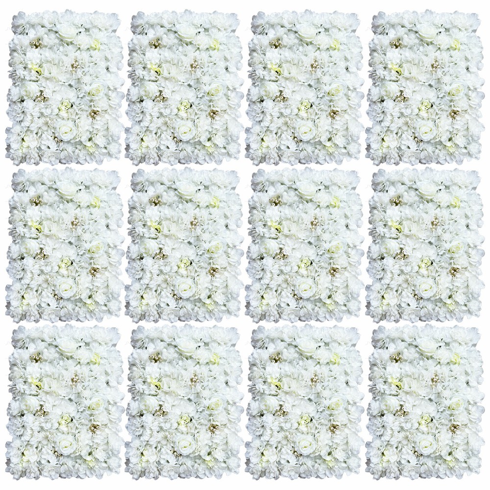 12* Artificial Flower Wall Panel Wedding Backdrop Event Party Flower Wall Panel