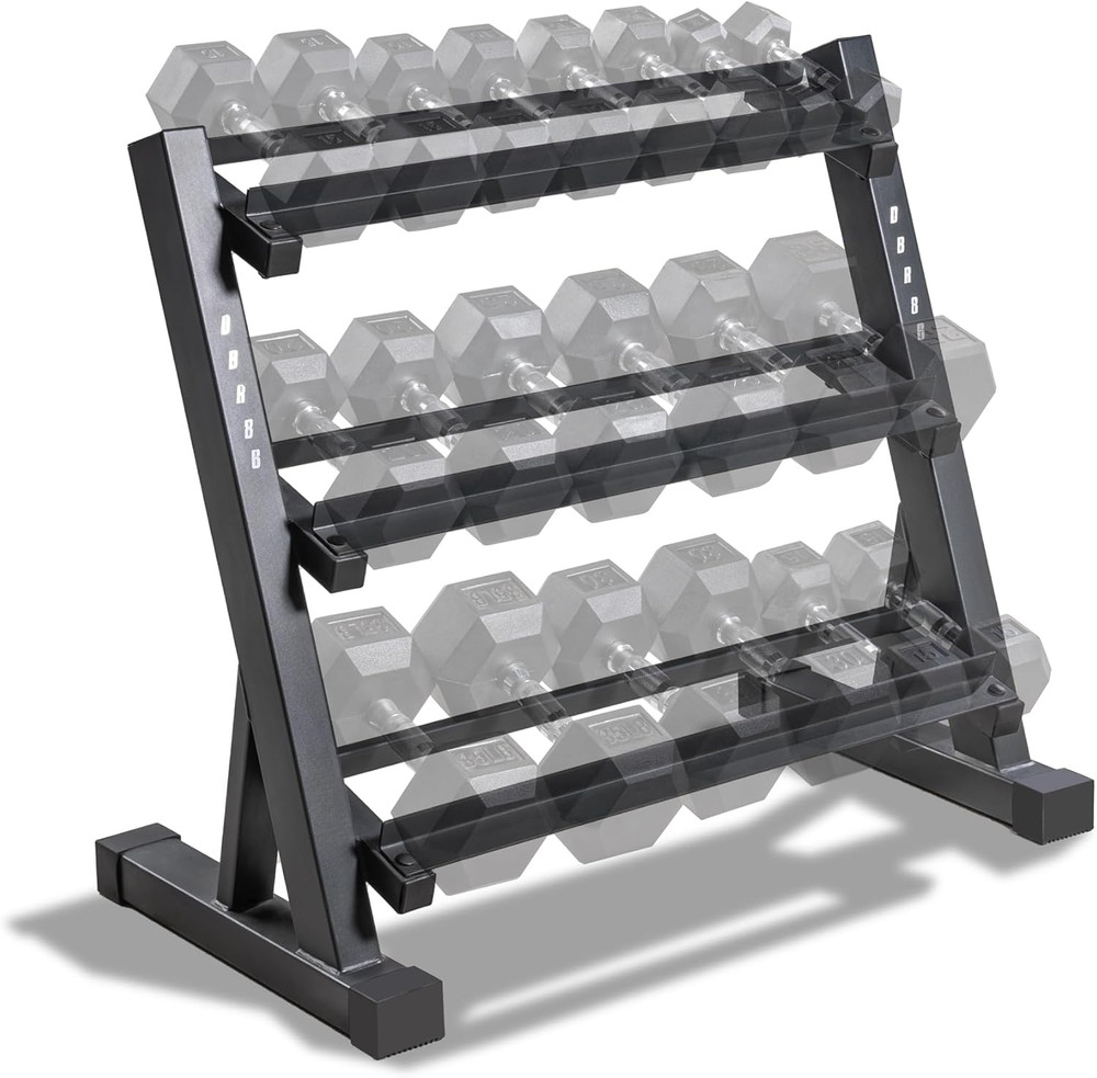 Compact Weight Storage Rack for Dumbbells, Kettlebells & Plates