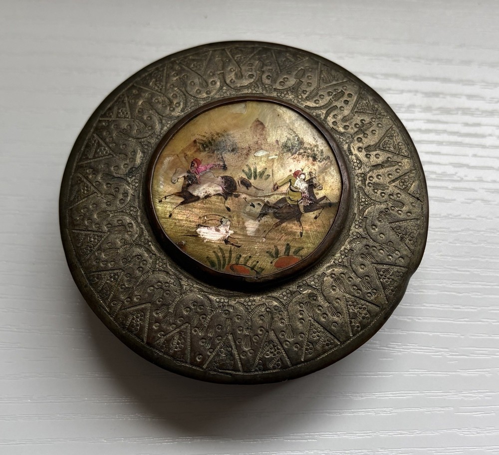Vintage Persian Miniature Snuff Box, Preowned