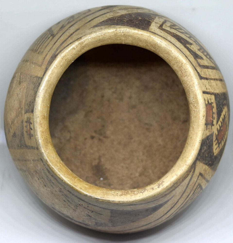Ancient Authentic Hand Painted Native American Vessel Pottery Pot