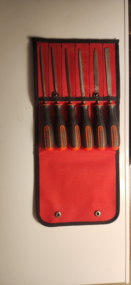 2 file sets and a cleaning brush for them