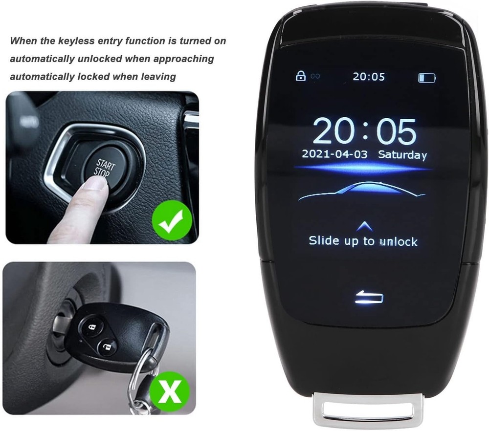 Smart Remote Key,TK900 LCD Smart Key Remote Keyless Entry for Start Stop Engine