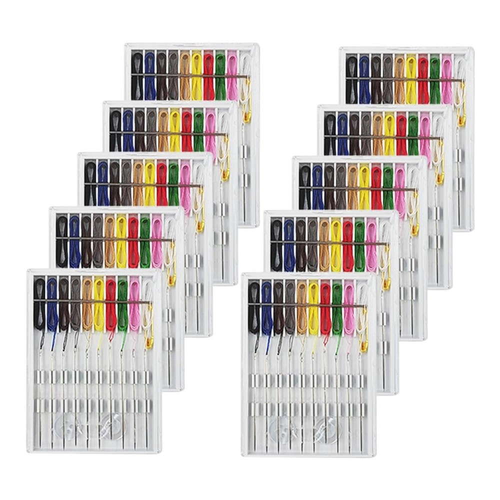 10 Boxes Quick Fix Sewing Kit, Easy Pre Threaded Small, Assorted Colors