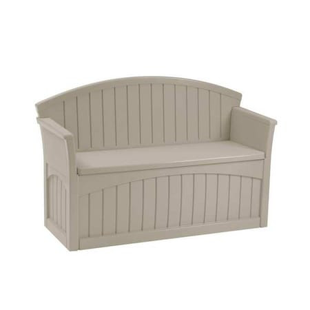 Suncast Pb6700 50 Gal Resin Patio Storage Bench, Light Taupe