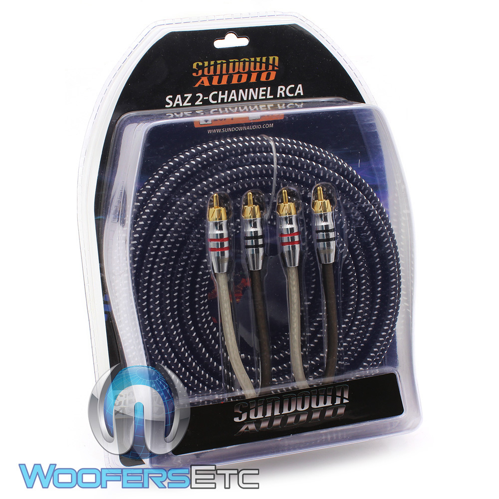 SUNDOWN AUDIO 20FT SAZ 2CHANNEL SOLID 100% OFC COPPER TWISTED RCA AMPLIFIER WIRE