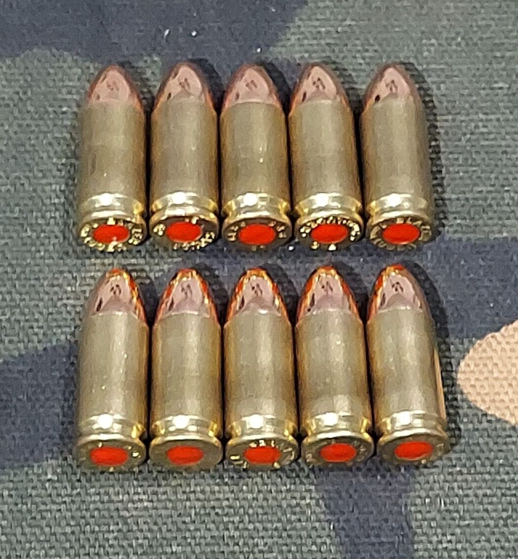 9MM LUGER SNAP CAPS SET OF 10 (BRASS+FMJ) 115gr. WEIGHTED