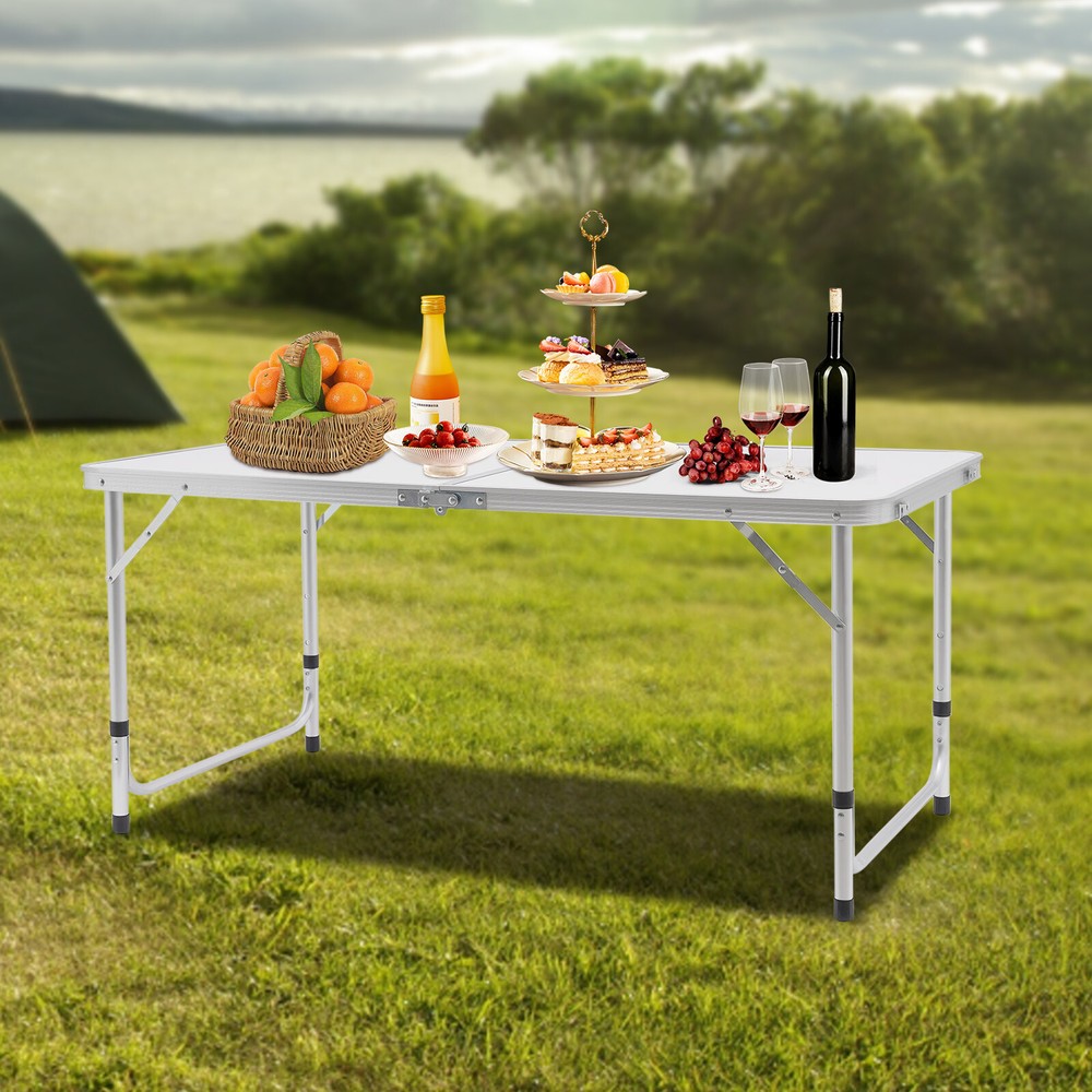 Portable Folding Table - Adjustable Height for Indoor & Outdoor Use