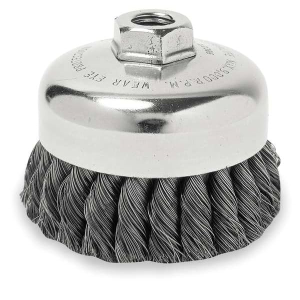 Weiler 4" Single Row Knot Wire Cup Brush