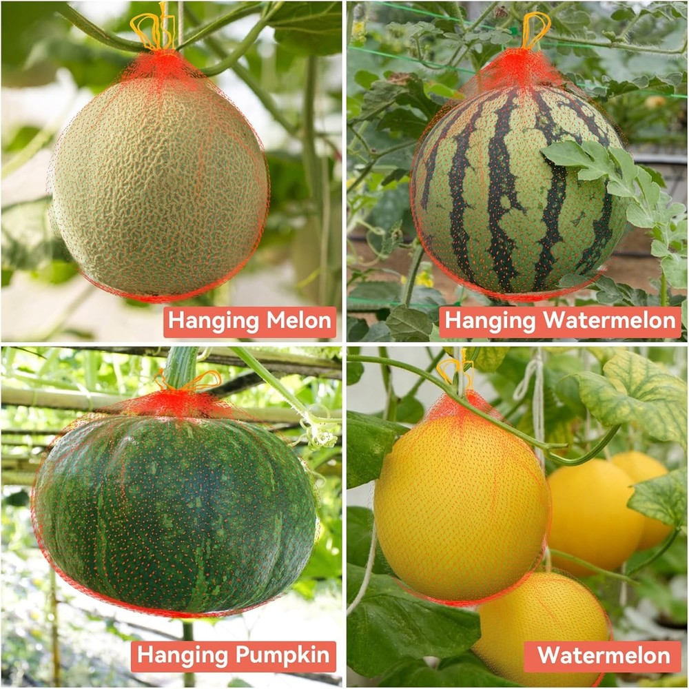 40pcs Watermelon Nets - Melon Hammock Heavy Duty Red
