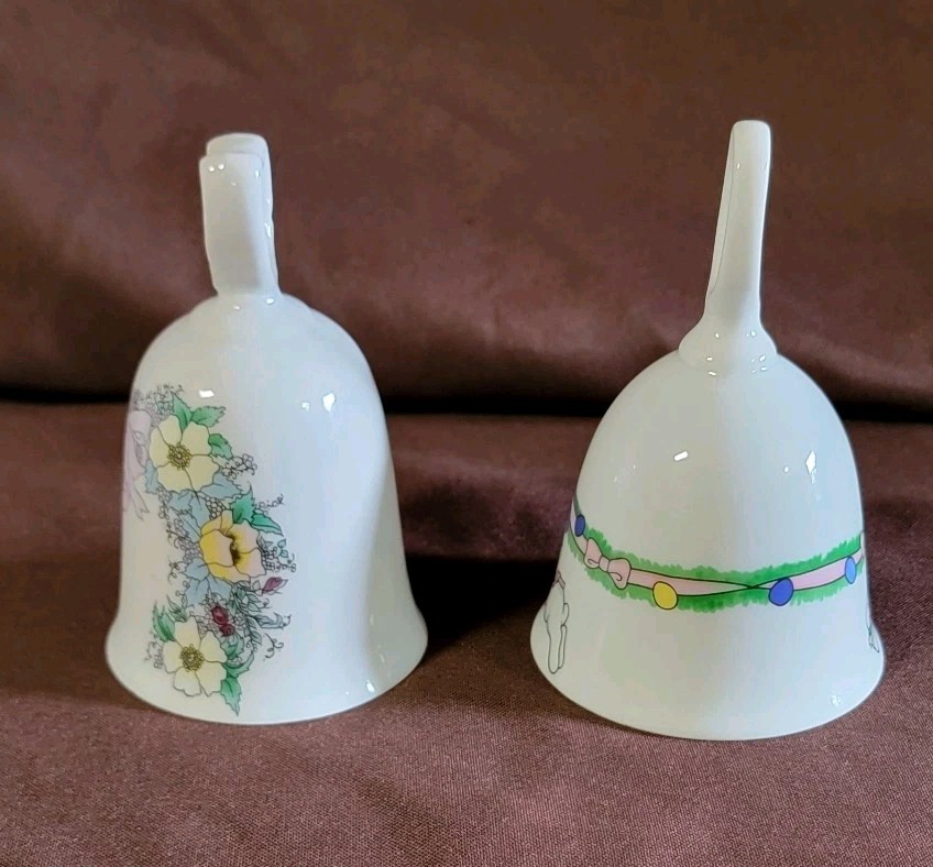 2 Vintage Ceramic Easter Bells