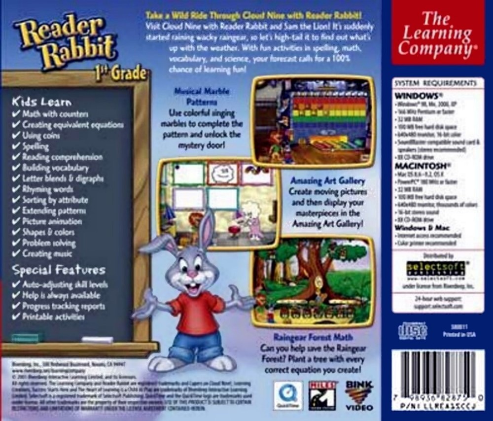 Reader Rabbit 1st Grade Capers on Cloud Nine Age 5-8 Learning Company New Sealed