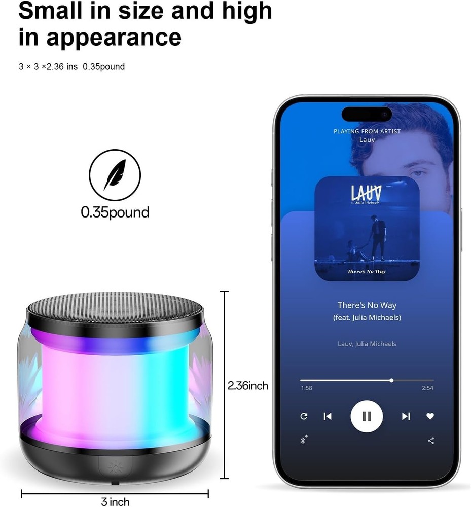 Vibrant Mini Bluetooth Speakers with 6-Hour Battery & Wireless TWS Connection