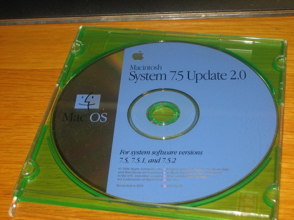 Mac OS 7.5 Update 2.0 • Macintosh Operating System Installer CD-ROM Disc Only