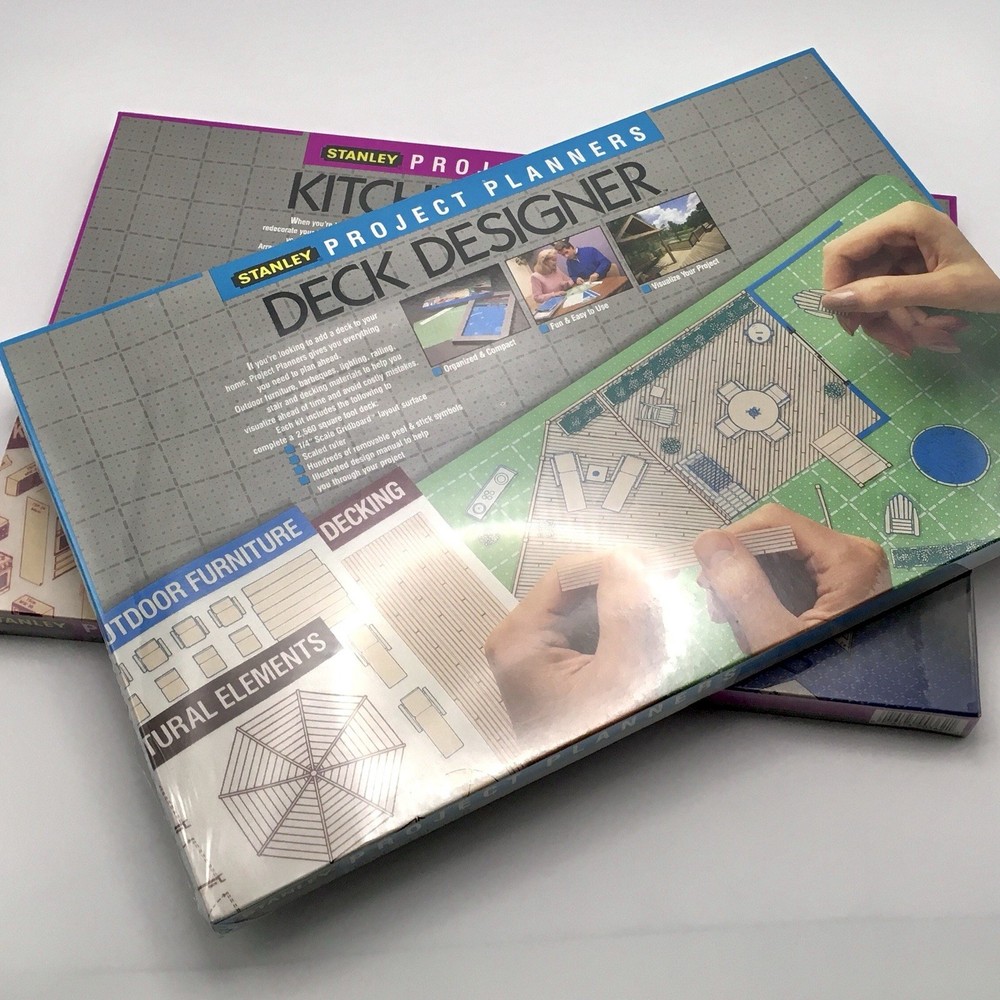 New & Sealed VTG Stanley Project Planner - Deck Designer & Kitchen Designer Pair