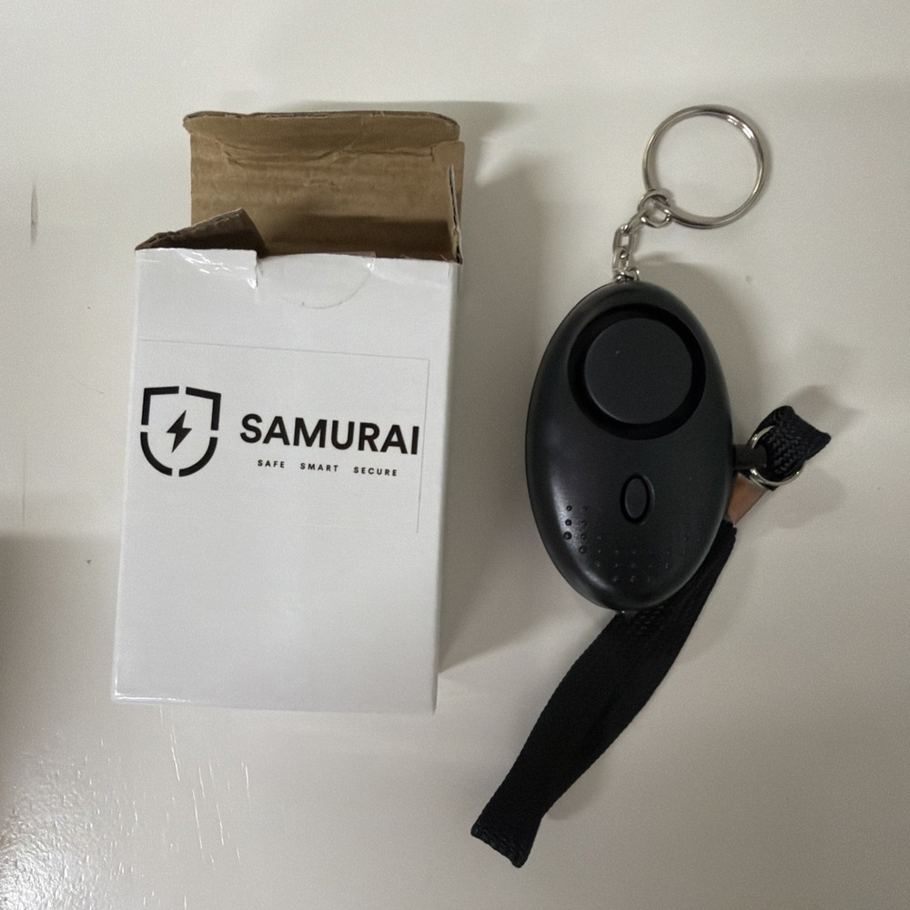 Samurai LED Personal Alarm Keychain Black