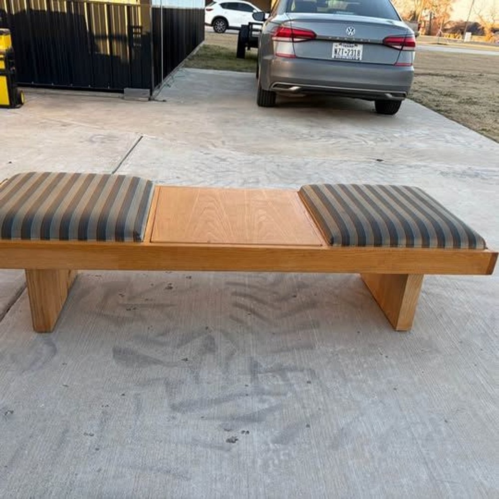 Modern light solid wood bench. Heavy. Large 70x24x16