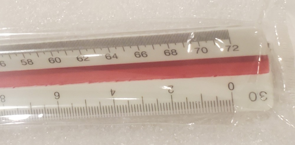 Pacific Arc T5121 Color Coded ENGINEER Triangle Scale Ruler 12 Inch.