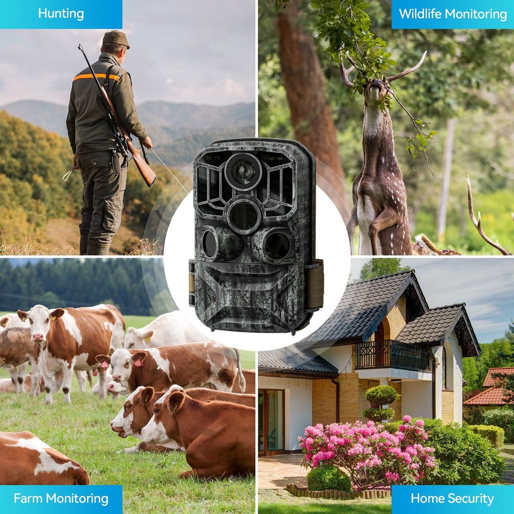 Trail Camera 48MP WiFi Bluetooth Night Vision Motion Activated Waterproof 32G