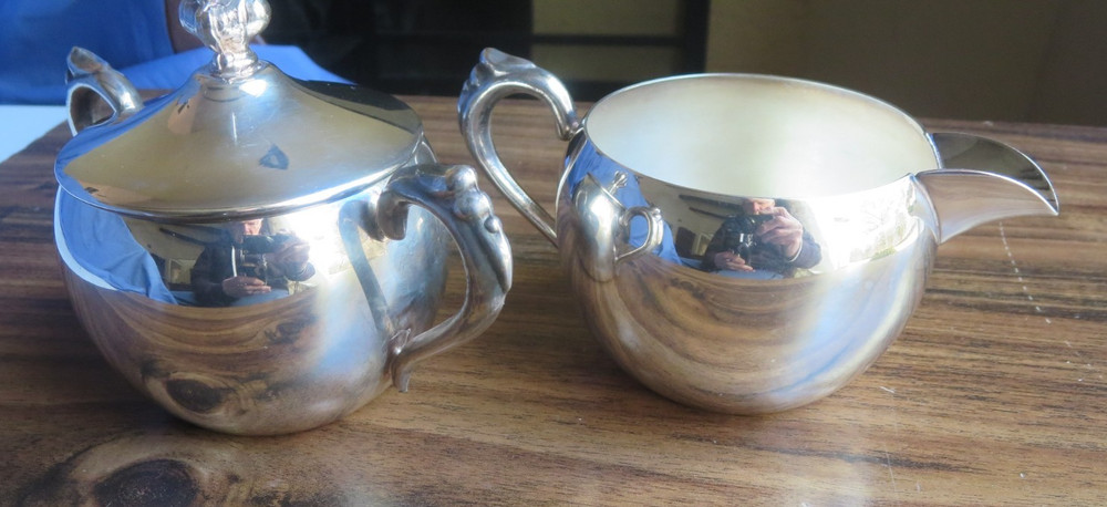 Silver Plate Sugar and Cream Set