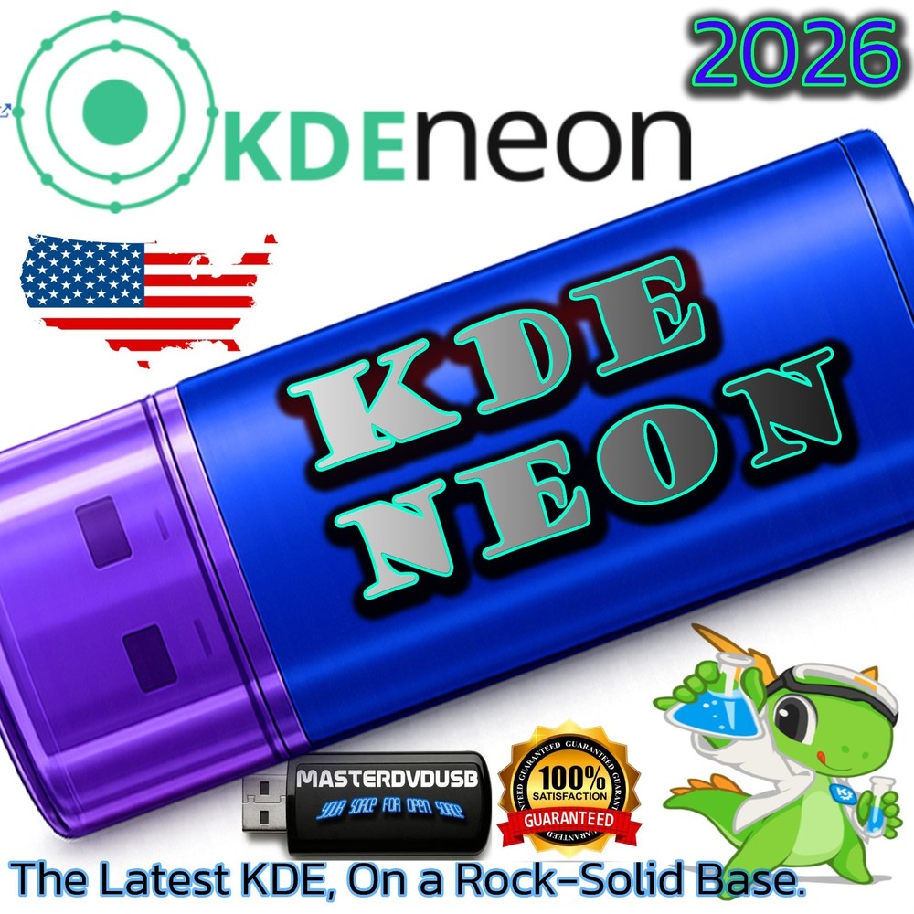 KDE Neon 2026 – Bootable USB Live Installer – Plasma 6.6.1 – PC & Intel Mac