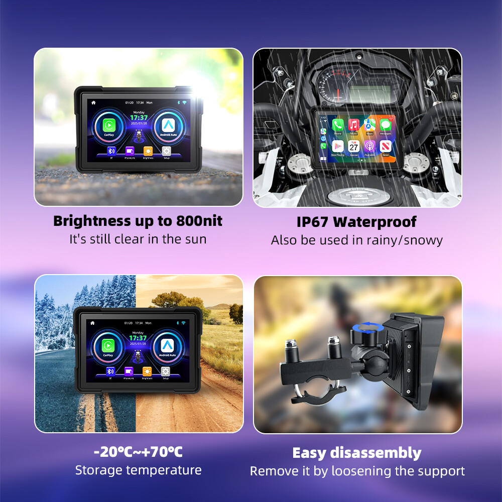 Universal Portable Linux Motorcycle Navigation 5"IPS Screen IP67 Carplay BT5.0