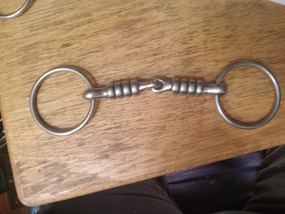 Loose ring Snaffle Bit stainless rollers 6 in mouth
