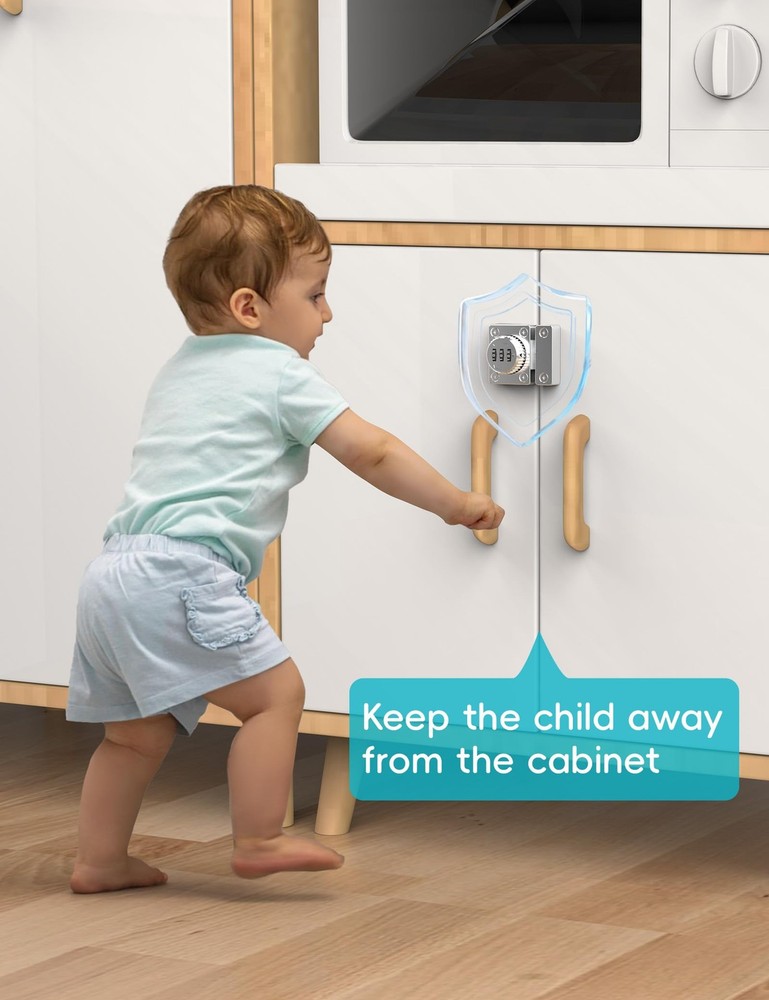 OneWay Door Combination Lock Silver Keyless 1000 Password Security Bolt