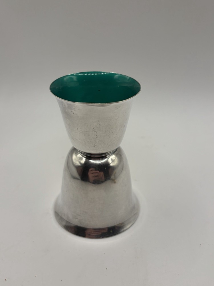 Reed & Barton Red & Green Silver Plated Double Jigger Minor Rim Issues