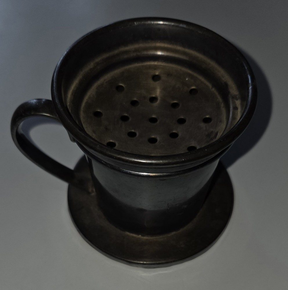 Very Rare Antique Bohrmann Silverplate One-Cup Coffee Filter Maker Strainer 1935