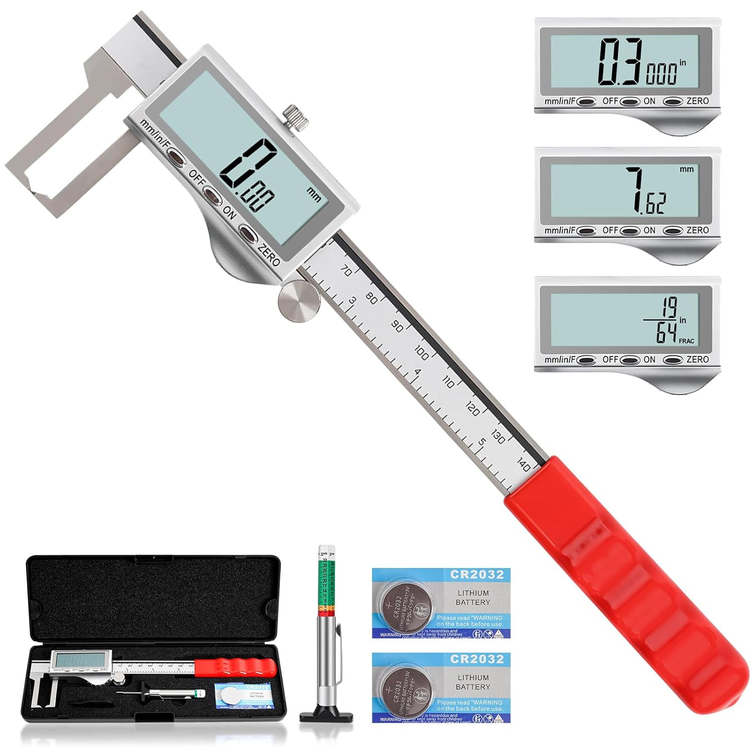HARDELL Digital Caliper, Disc Brake Rotor Micrometer- F/MM/in, Brake Measuring T
