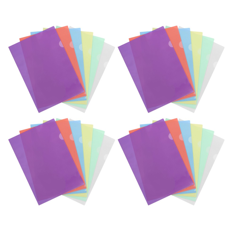 24 Pcs Plastic Document Holder Folder Clear Folders for Documents