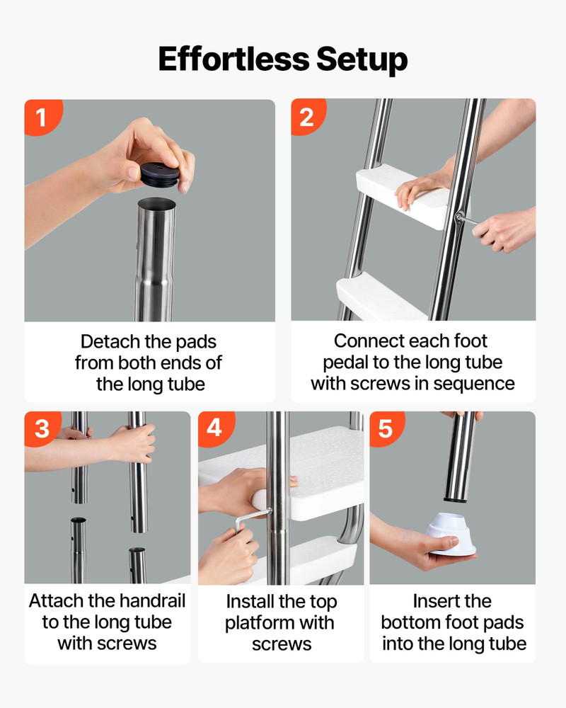 Above Ground Pool Ladder, Silver