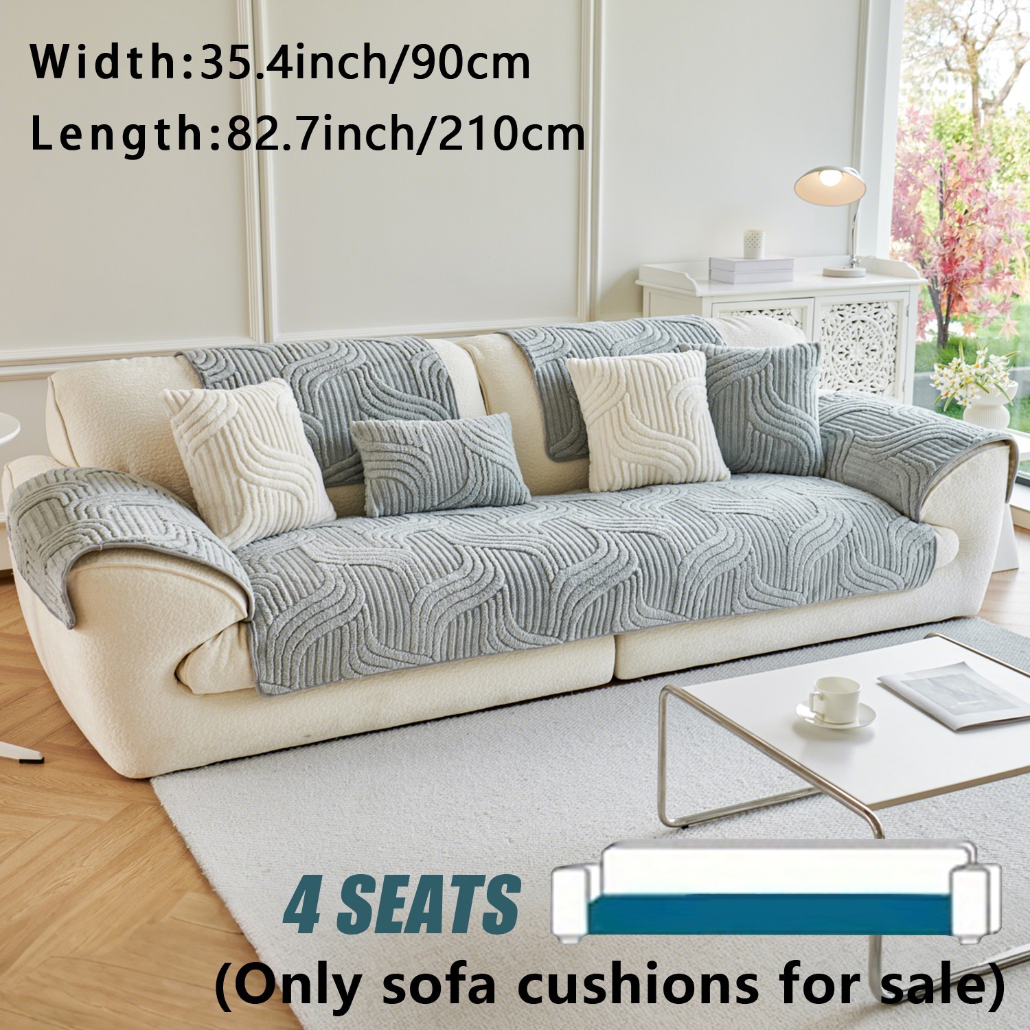 Washable sofa cover, pillowcase, anti-slip decoration for sofa seat cushion