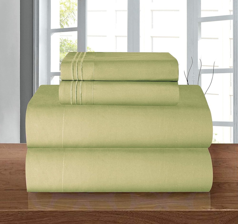 Luxury 4-Piece King Bedding Set Sage Green