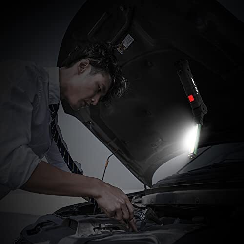 2 Pack LED COB Work Light USB Rechargeable with Magnetic Base for Workshop