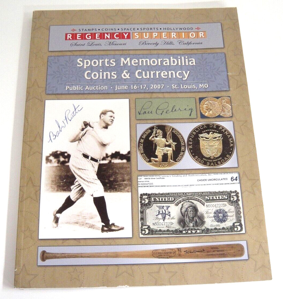 Regency Superior Auction Catalog 2007 Stamps Sports Coins Graded Certs Olympics