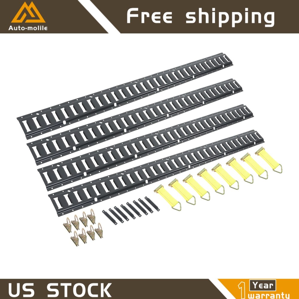 5' E Track Rail Kit Portable Tie Down Multi Purpose Secure Steel 28 Pack Durable