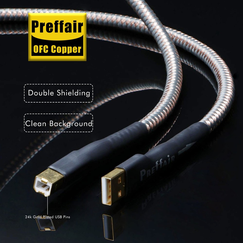 Type A-B USB2.0 Data Cord Gold Plated USB Cable Audio Sound Card DAC Decoder New