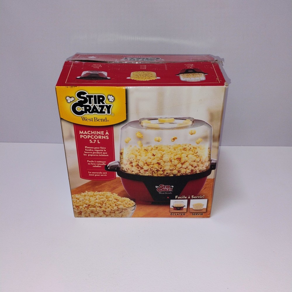 West Bend Stir Crazy 6 Quart Popcorn Popper
