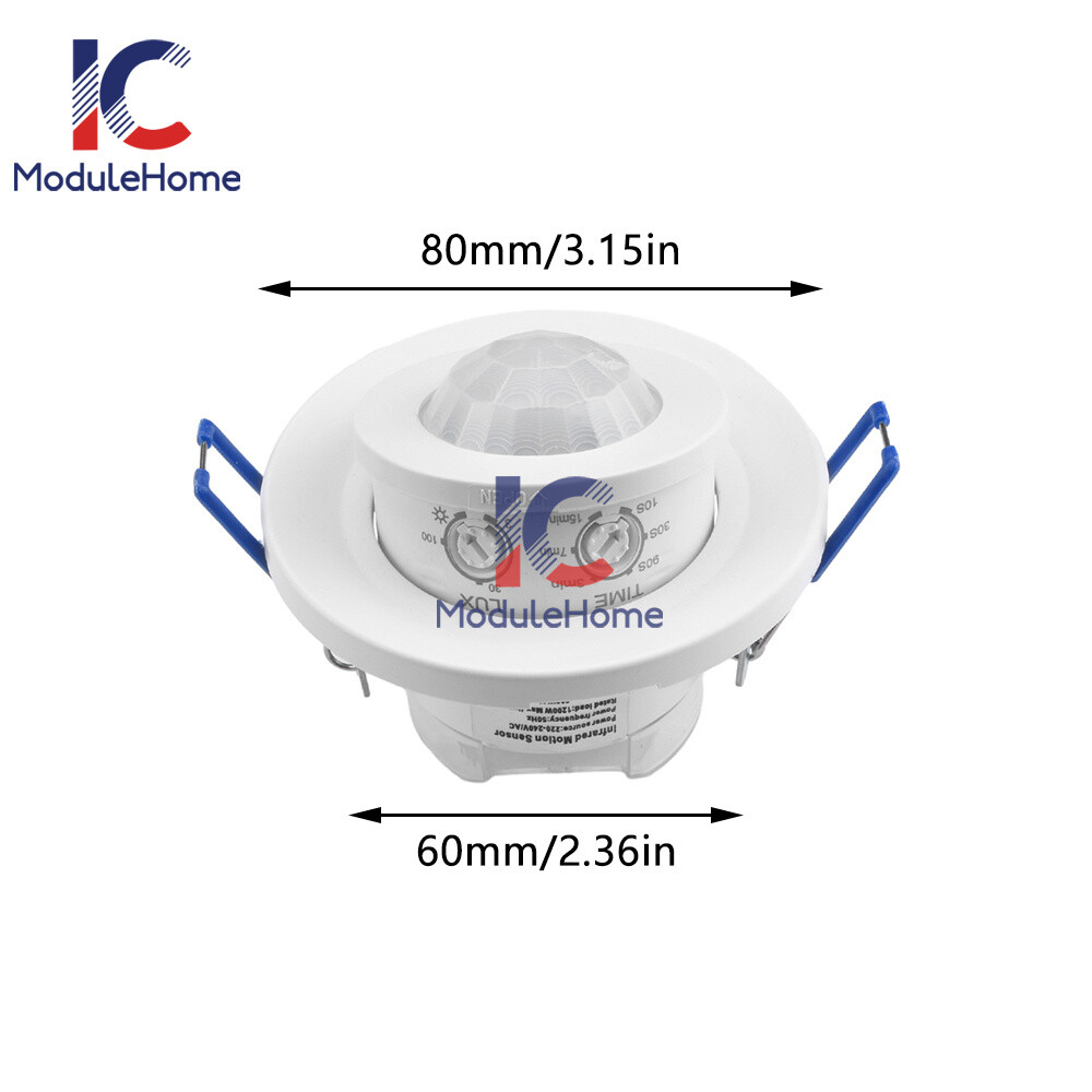 AC220-240V PIR Motion Sensor Detection Embedded Rotary 360° Motion Sensor-