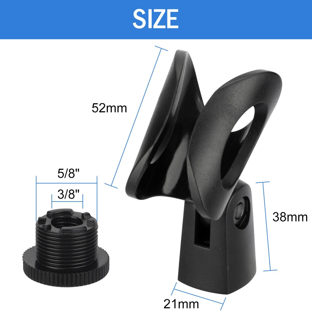 4 PCS Microphone Clip Handheld Wireless Transmitter with Female Threaded Adapter