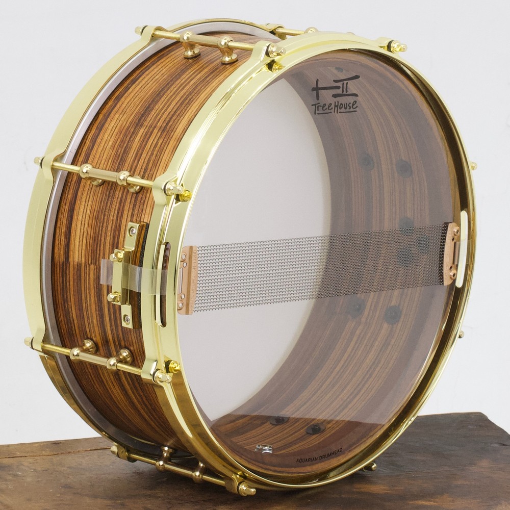 TreeHouse Custom Drums 5½x13 Solid Zebrawood Snare Drum