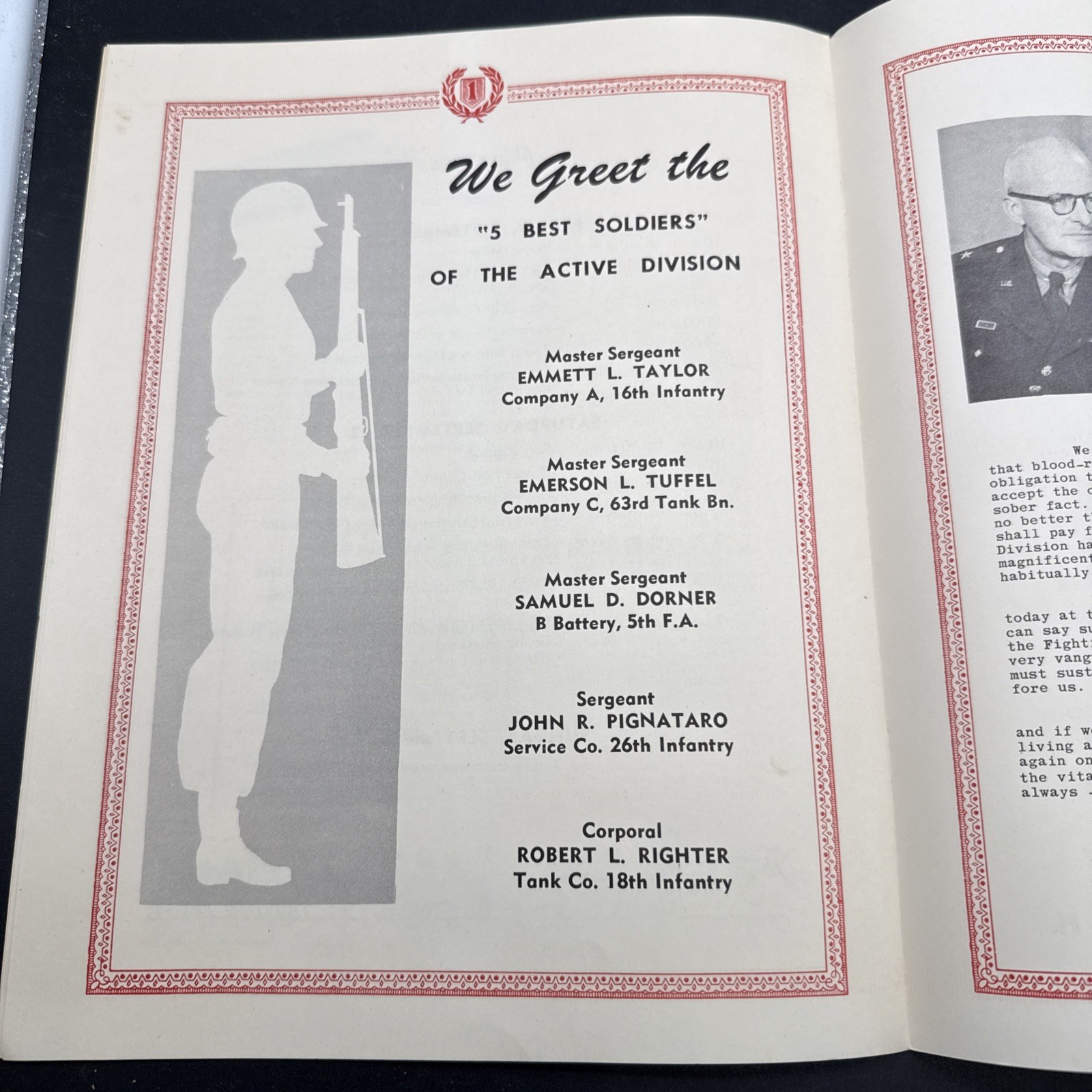 WWI 35th Annual Reunioin First 1st Infantry Division Big Red One 1953