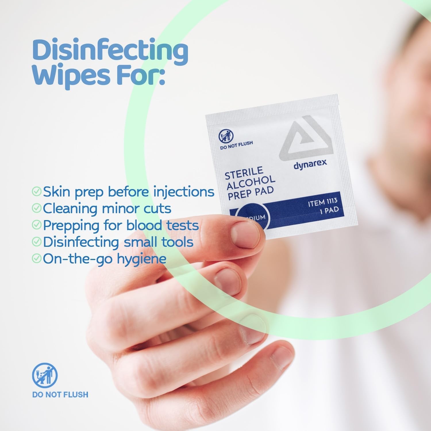 DynaSafety Sterile Alcohol Prep Pads 70% Isopropyl Individually Wrapped 10 Pack