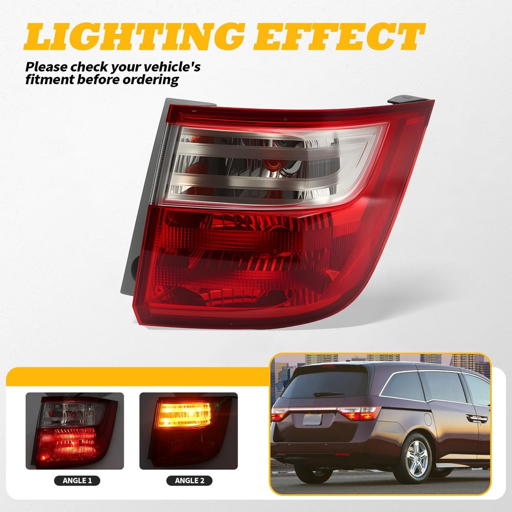 Tail Light Assembly Compatible with Odyssey 2011-2013 Right 33500TK8A01