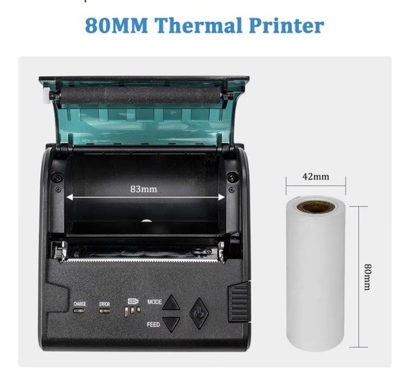 NETUM 80mm Bluetooth Thermal Receipt Printer Wireless POS Android iOS USB Mini