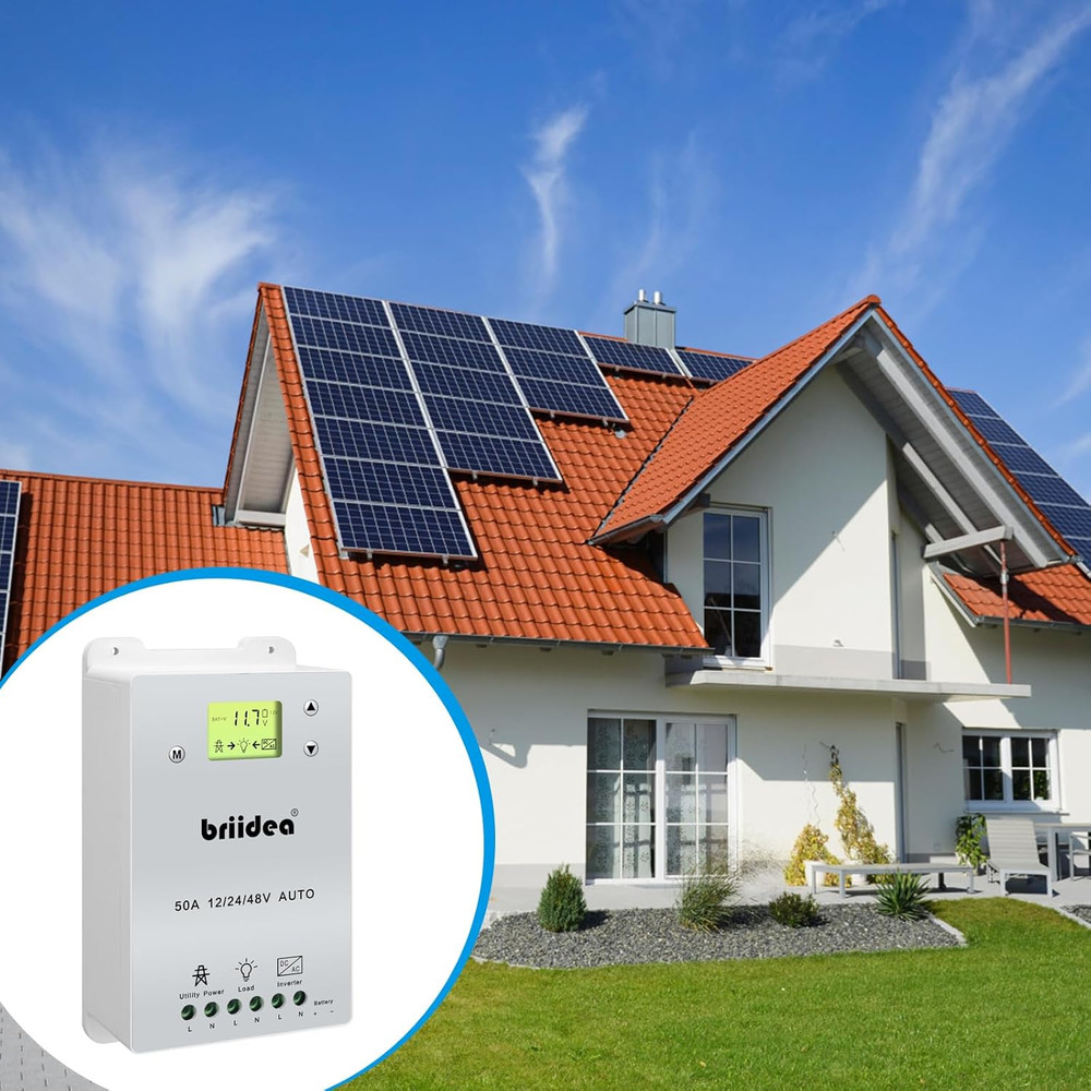 Automatic Transfer Switch, 50A 5500 Watt ATS Dual Power Controller for Off Grid