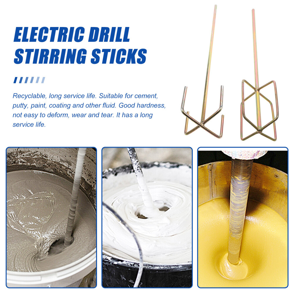 2pcs Practical Paint and Mud Mixer Hexagonal Head Mud Mixer Drill Mixer Tools